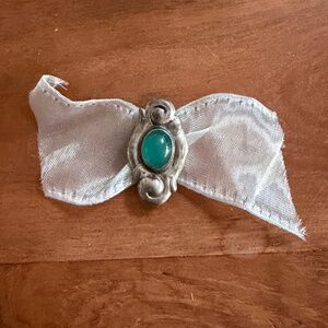 Jensen & Akerland Antique Denmark art nouveau solid 830silver chrysoprase brooch